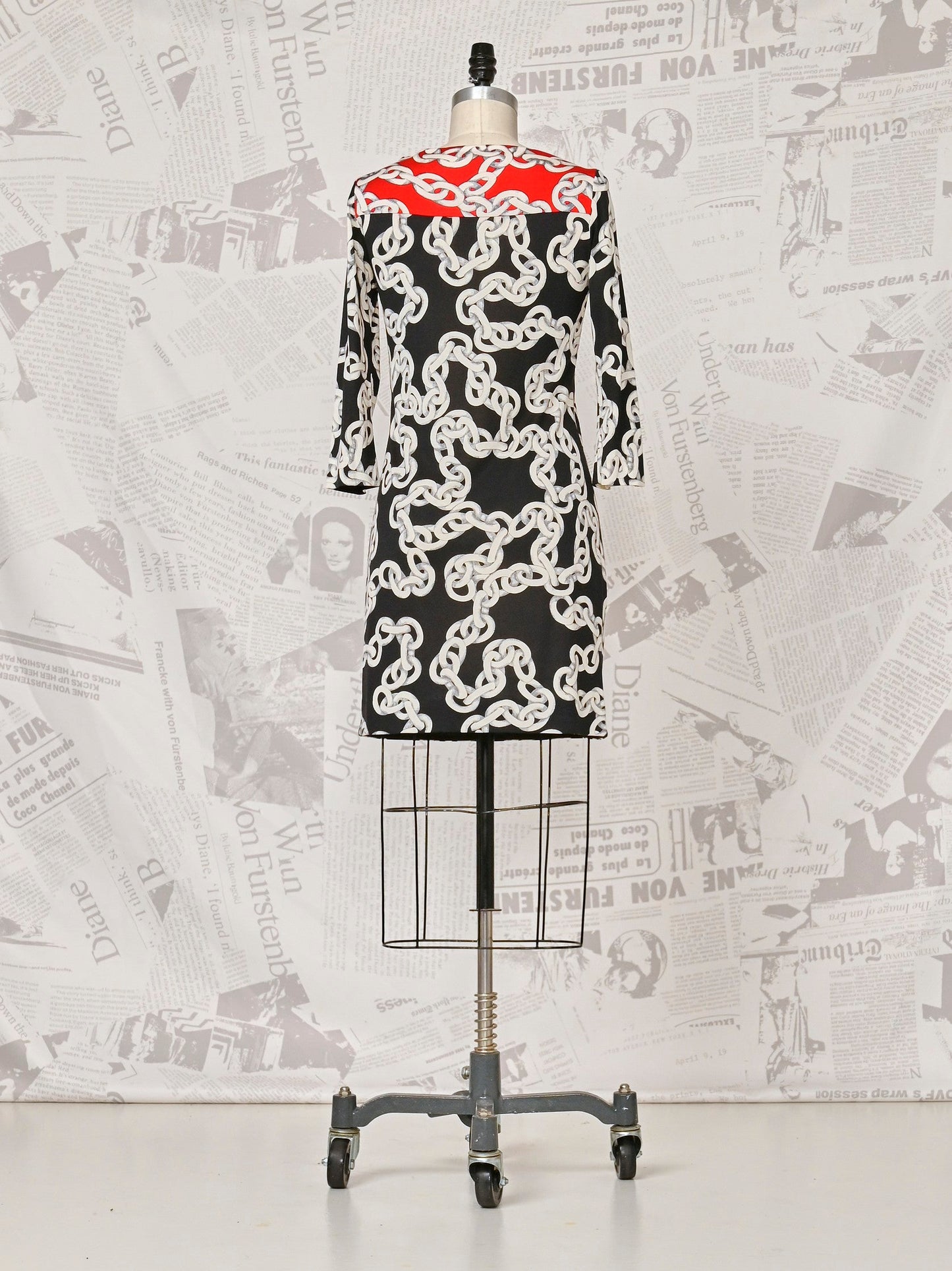 Silk Chain Print Dress - DVF Vintage