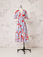 Puff Sleeve Floral Midi Dress - DVF Vintage
