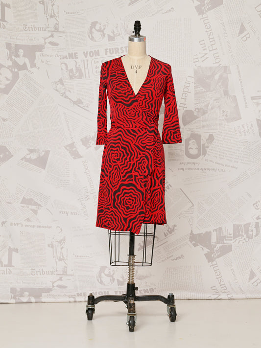Red Julian Wrap Dress - DVF Vintage