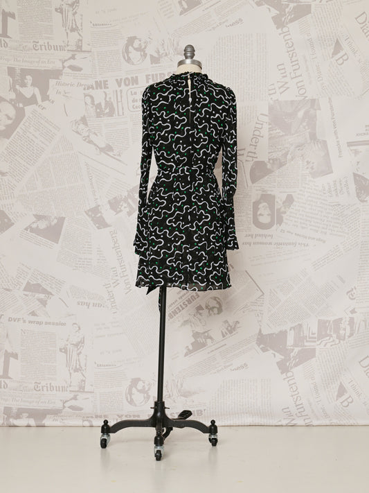 Woodley Chiffon Mini Dress - DVF Vintage