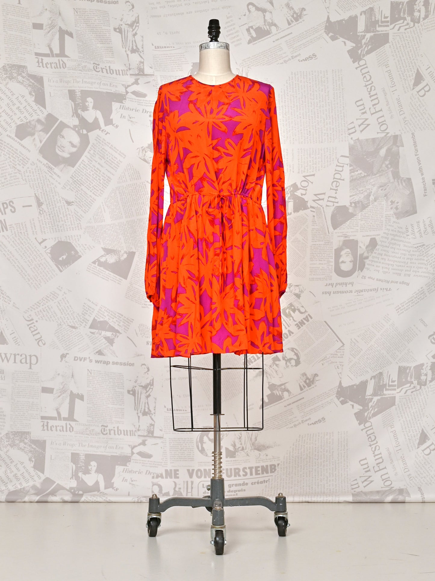 Orange Drawstring Dress - DVF Vintage
