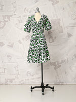 Leopard Puff Sleeve Mini Dress - DVF Vintage