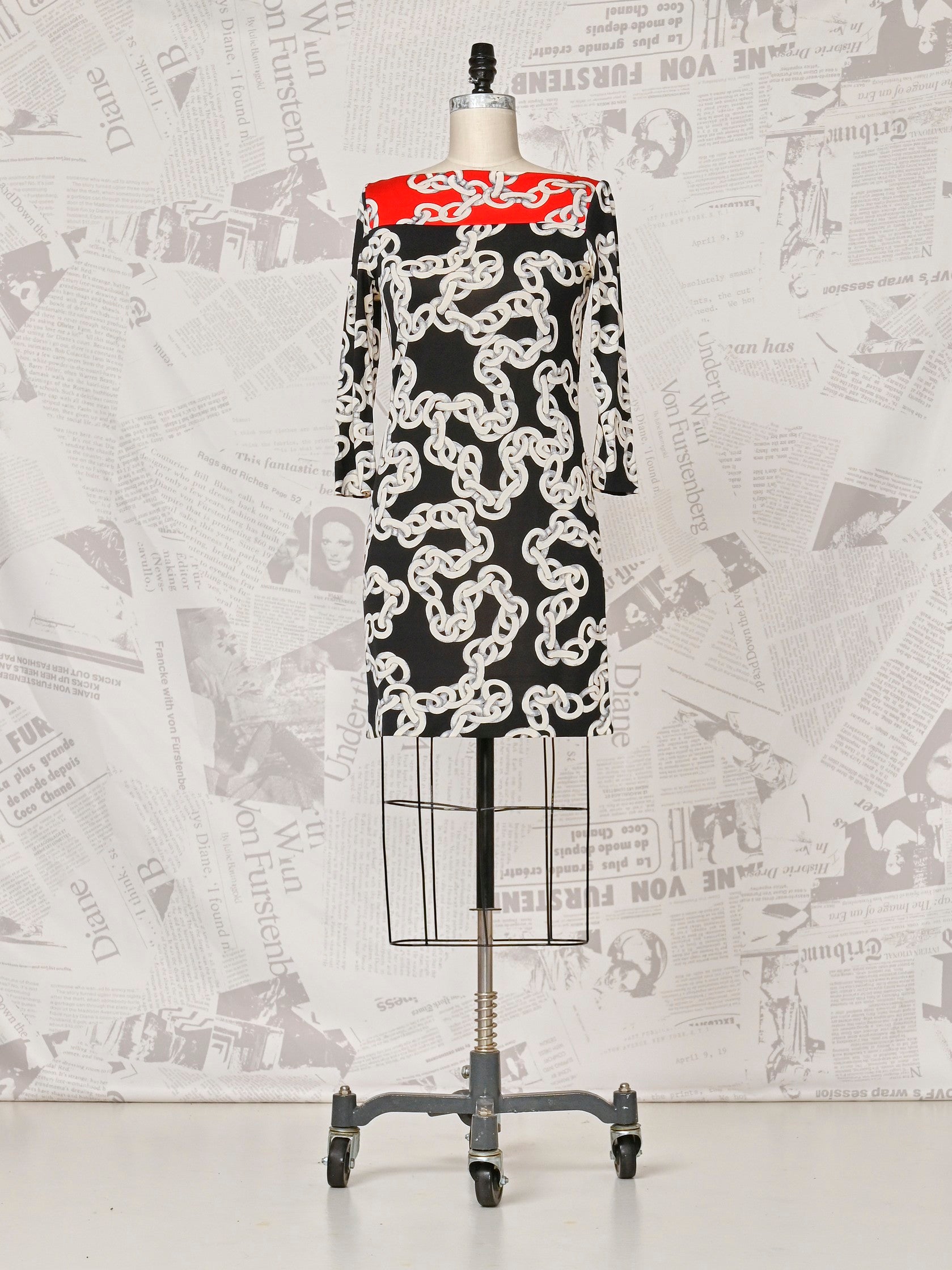 Silk Chain Print Dress - DVF Vintage