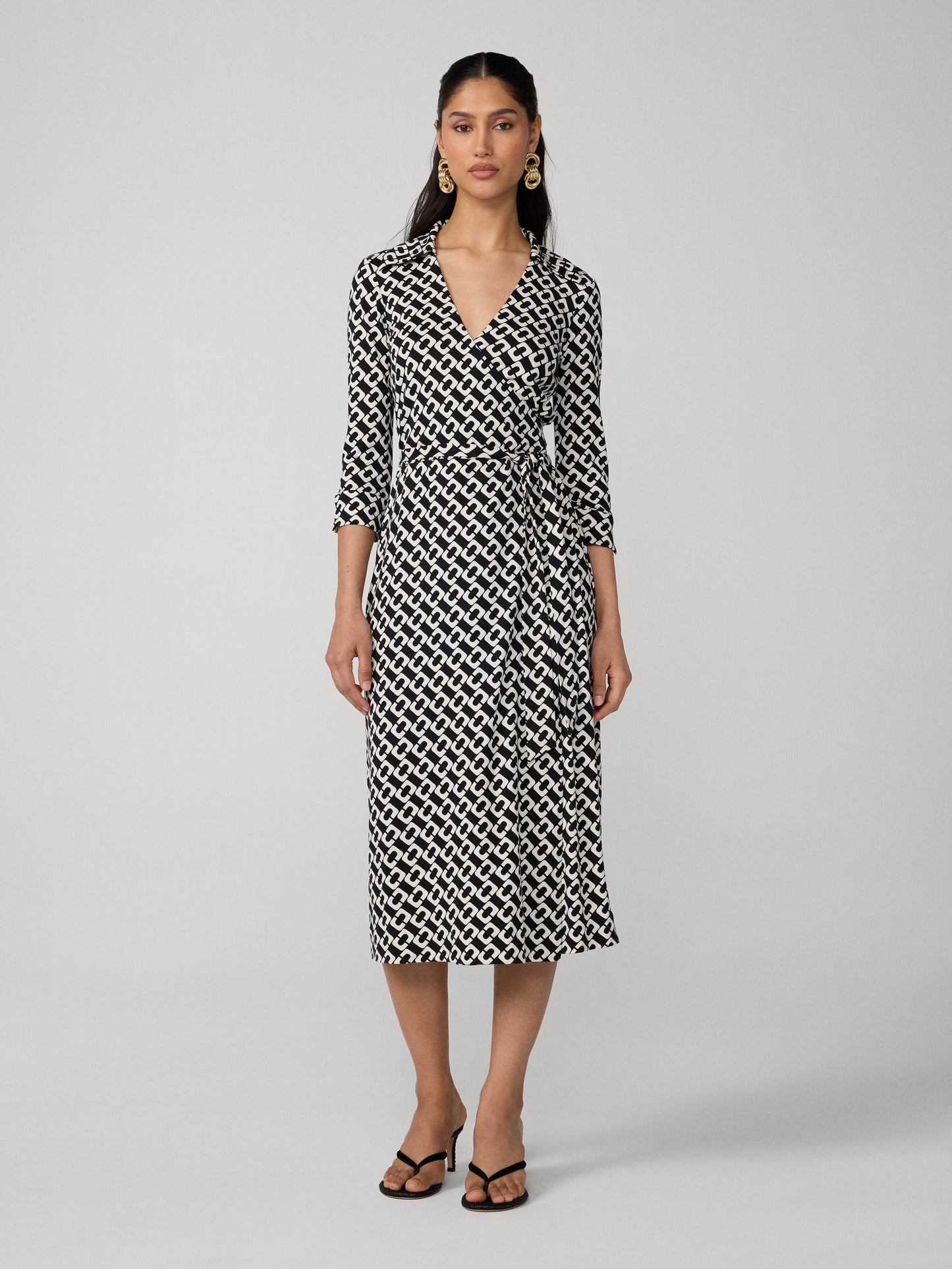 Abigail Silk Jersey Midi Wrap Dress