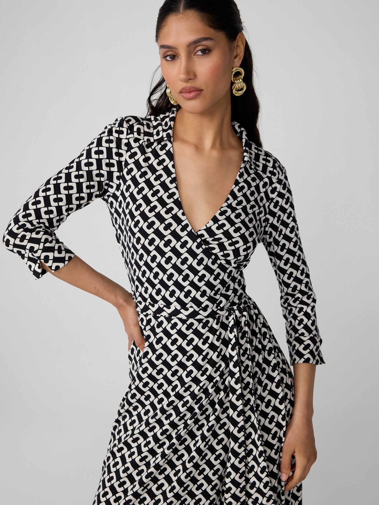 Abigail Silk Jersey Midi Wrap Dress