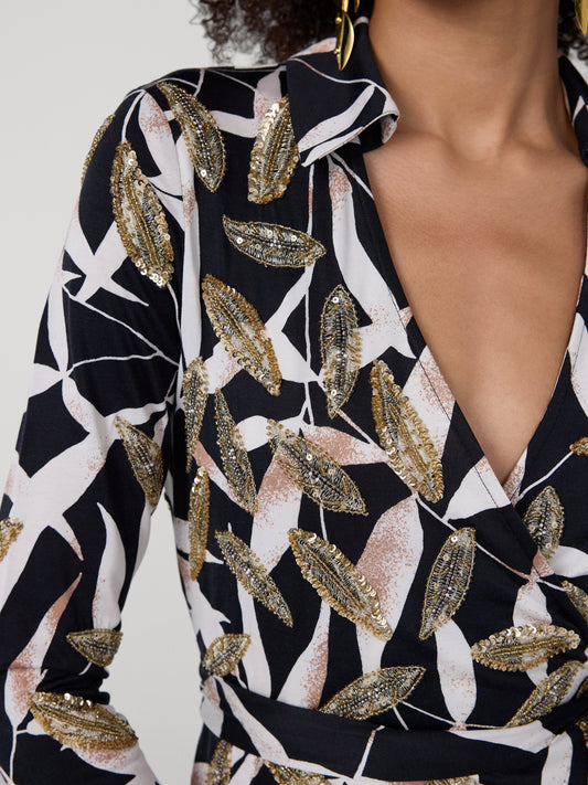 Abigail Maxi Embellished Wrap Dress