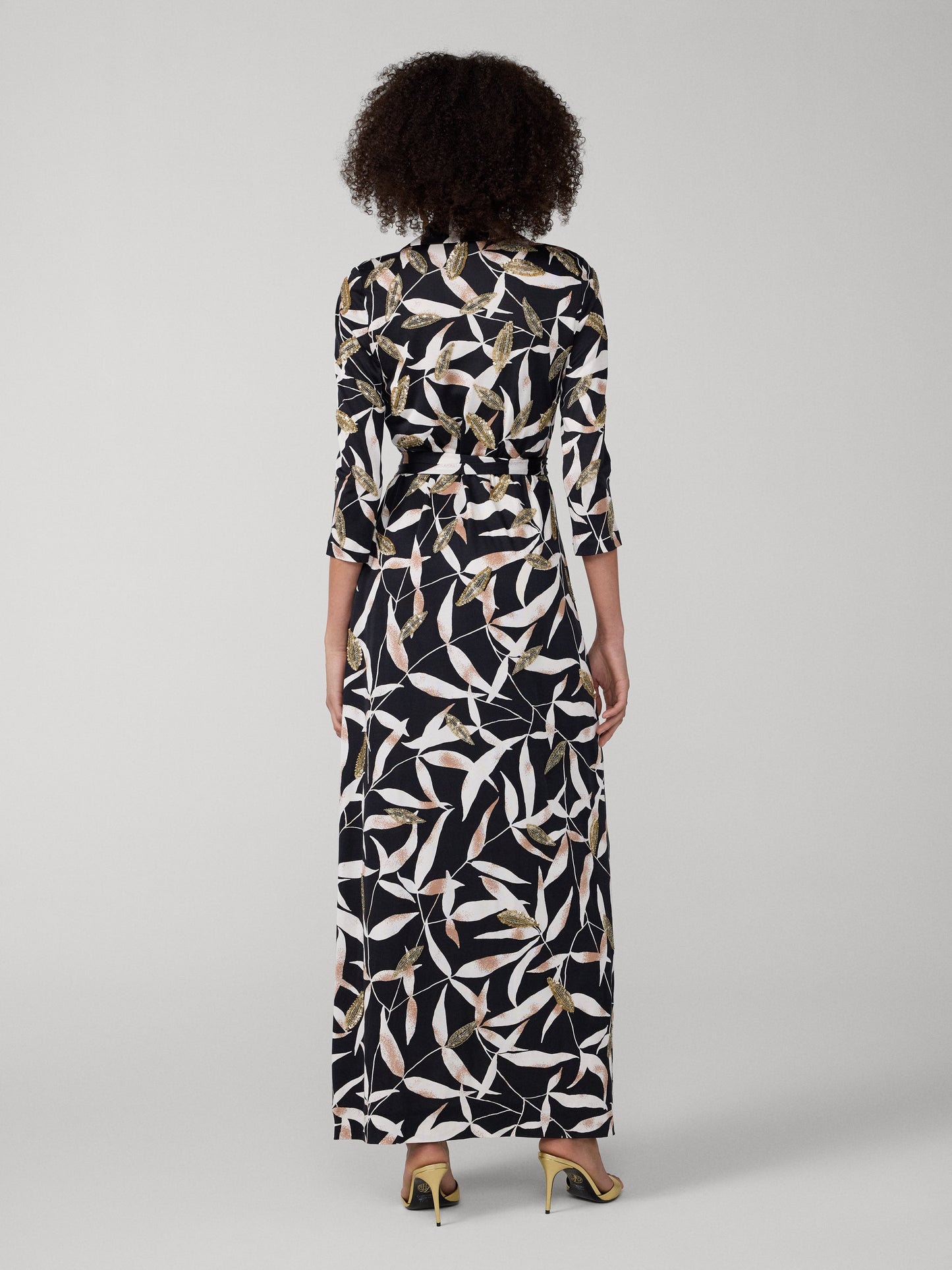 Abigail Maxi Embellished Wrap Dress