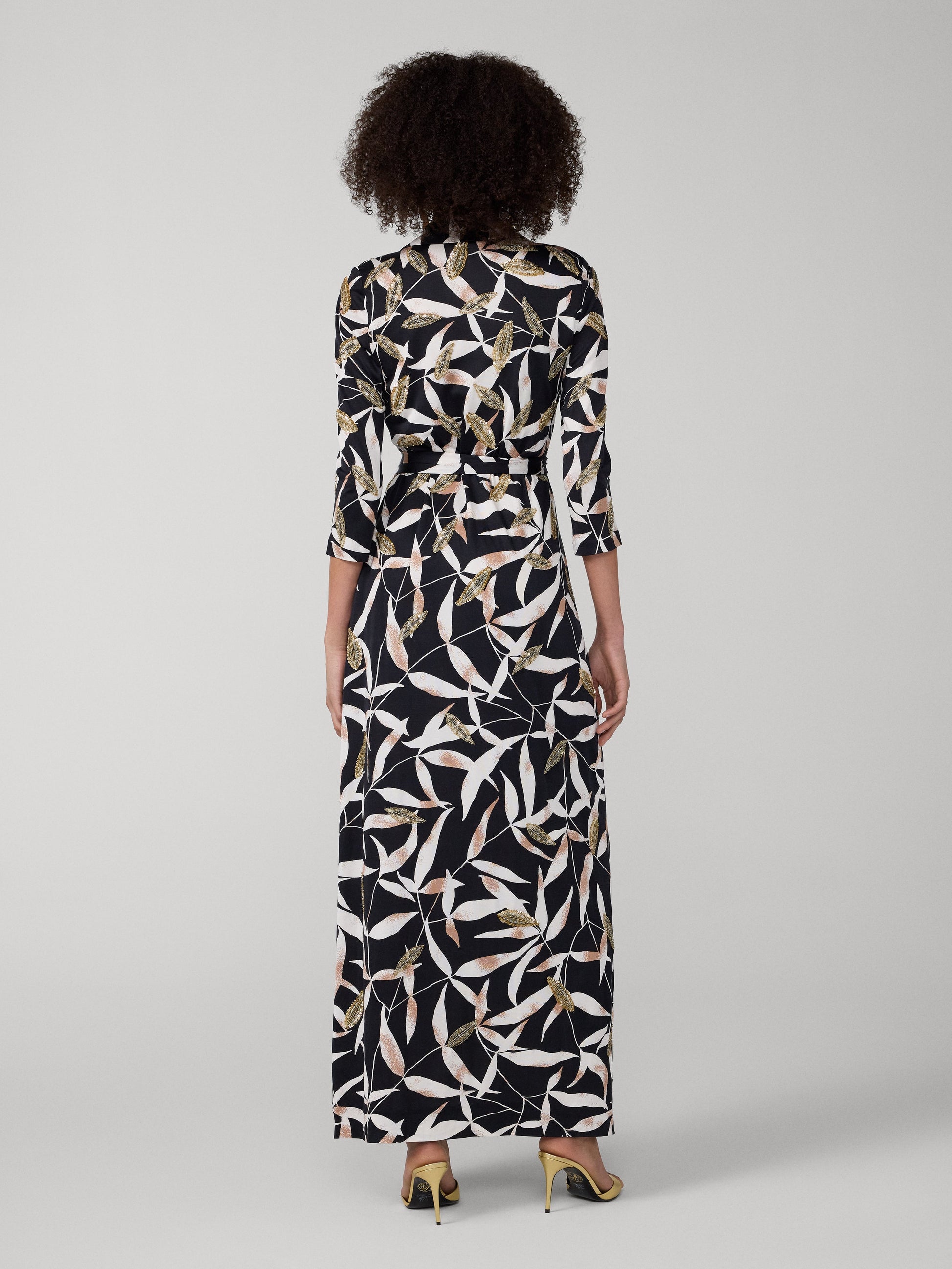 Abigail Maxi Embellished Wrap Dress