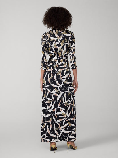 Abigail Maxi Embellished Wrap Dress