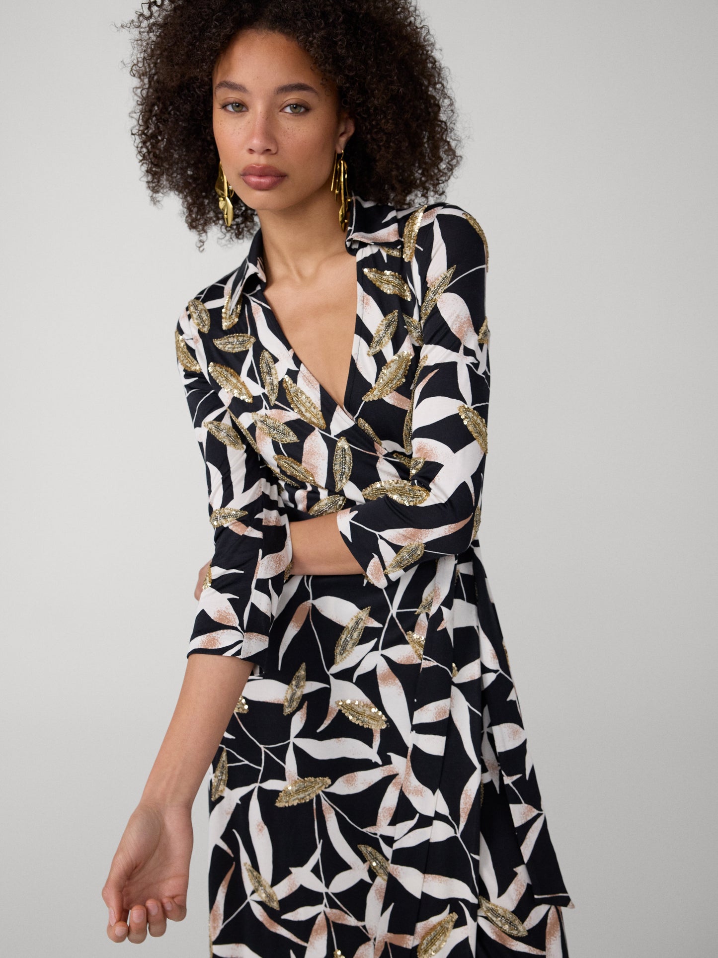 Abigail Maxi Embellished Wrap Dress