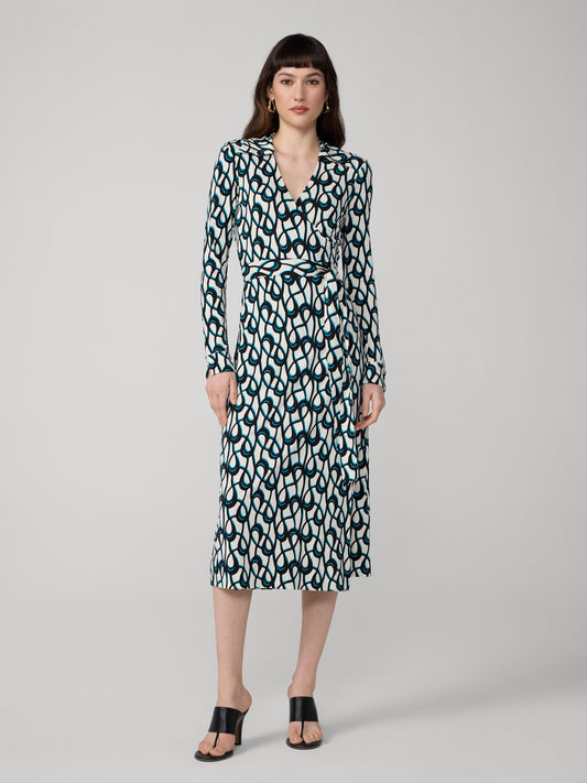 Abigail Silk Jersey Midi Wrap Dress
