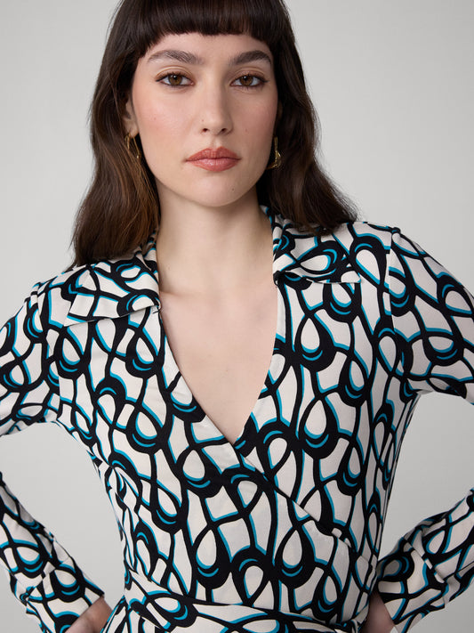 Abigail Silk Jersey Midi Wrap Dress