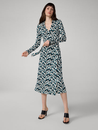 Abigail Silk Jersey Midi Wrap Dress