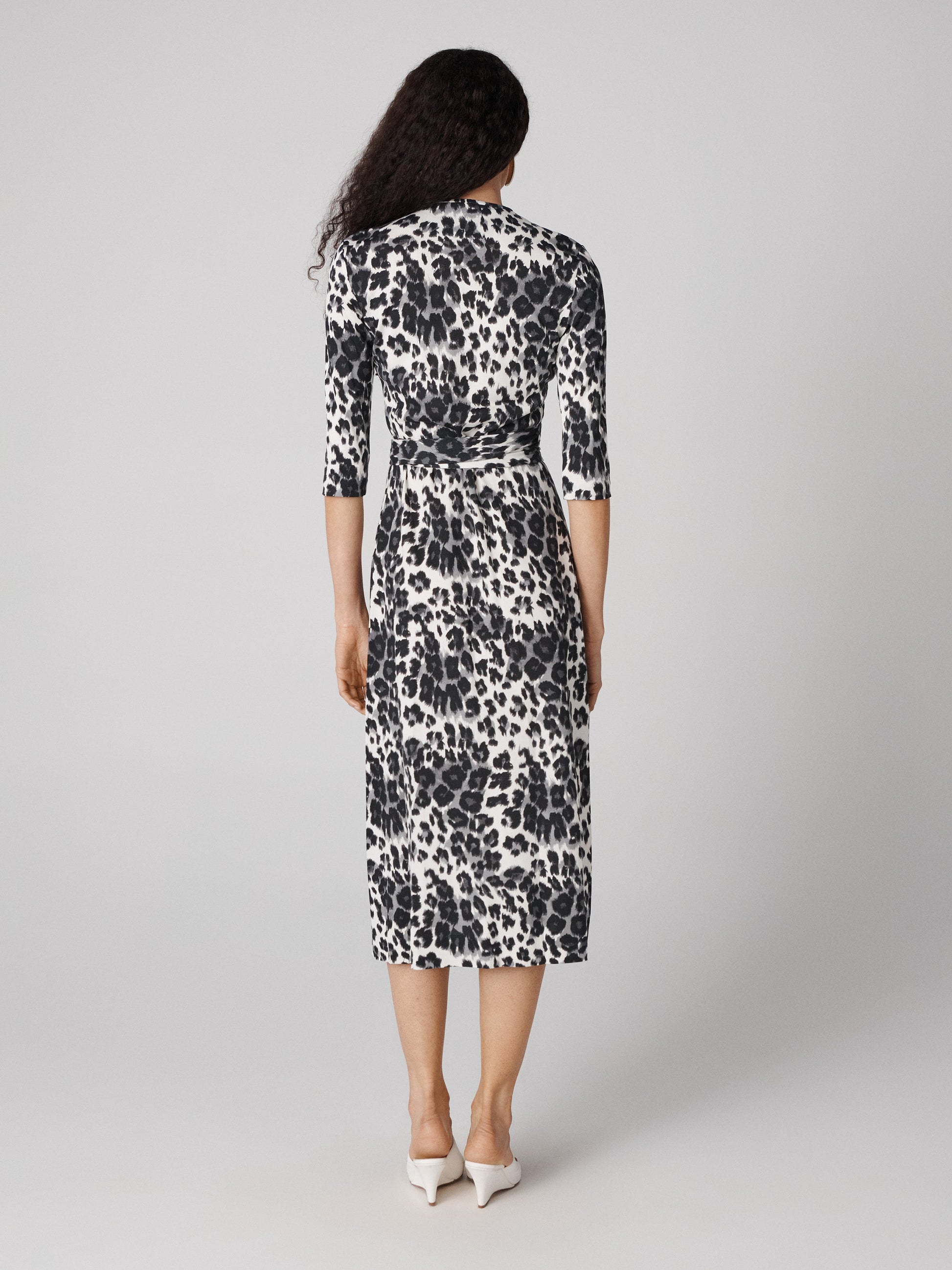 Abigail Silk Jersey Midi Wrap Dress