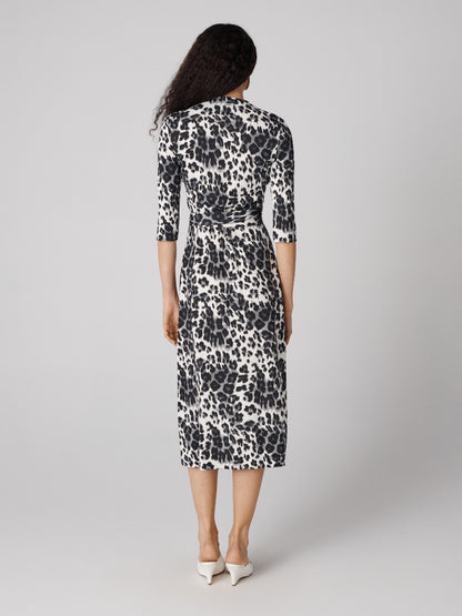 Abigail Silk Jersey Midi Wrap Dress