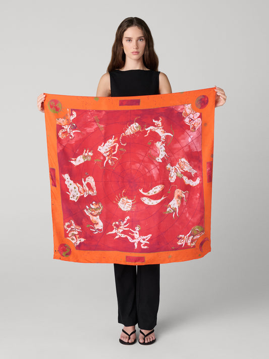 Zodiac Flag Silk Scarf